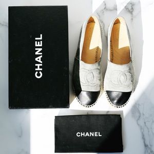 Chanel Suede Espadrille in Gray Suede